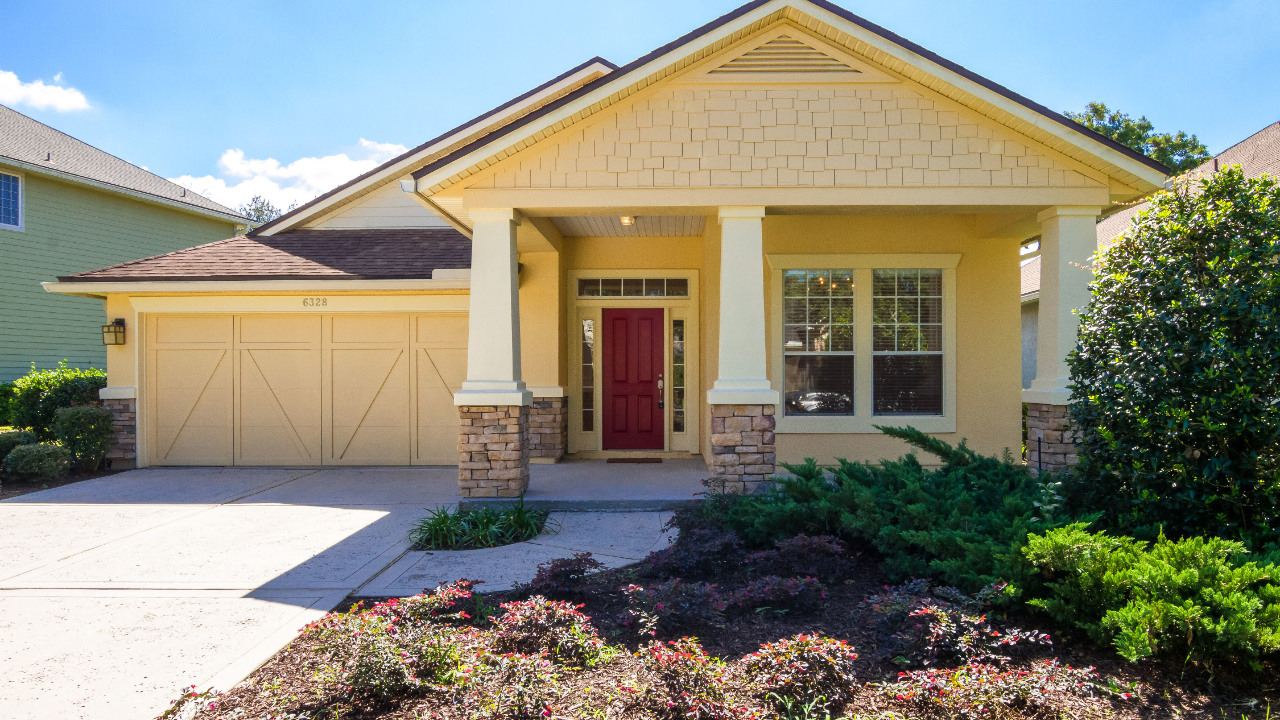 Newly landscaped yard