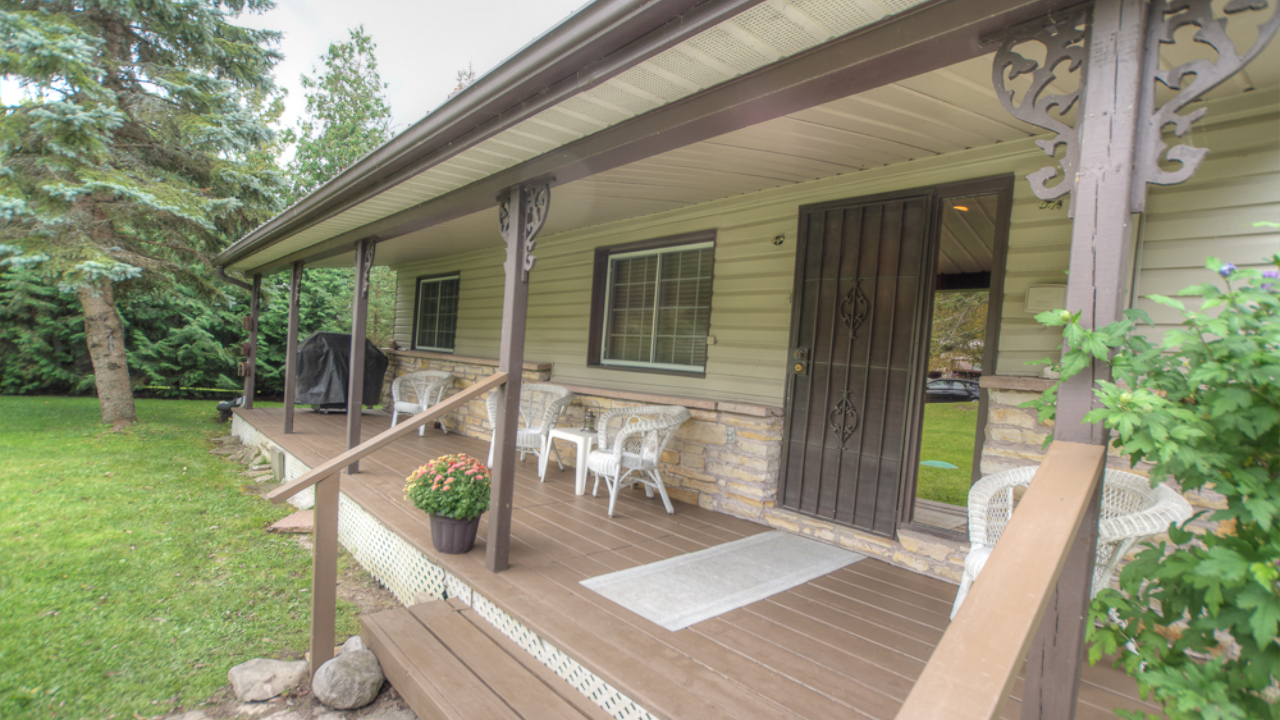 Covered porch entrance