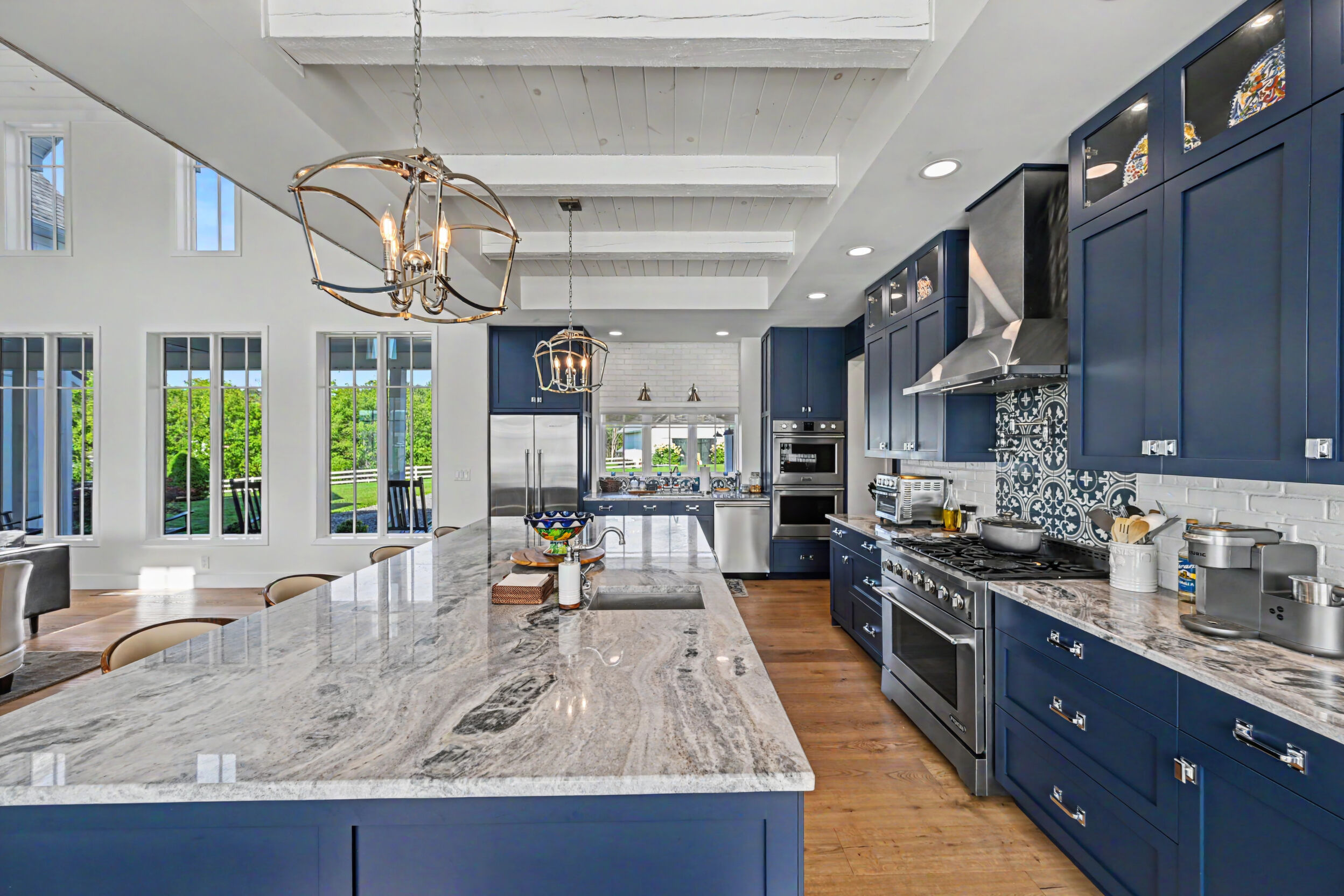 Eleven-foot main island with prep sink