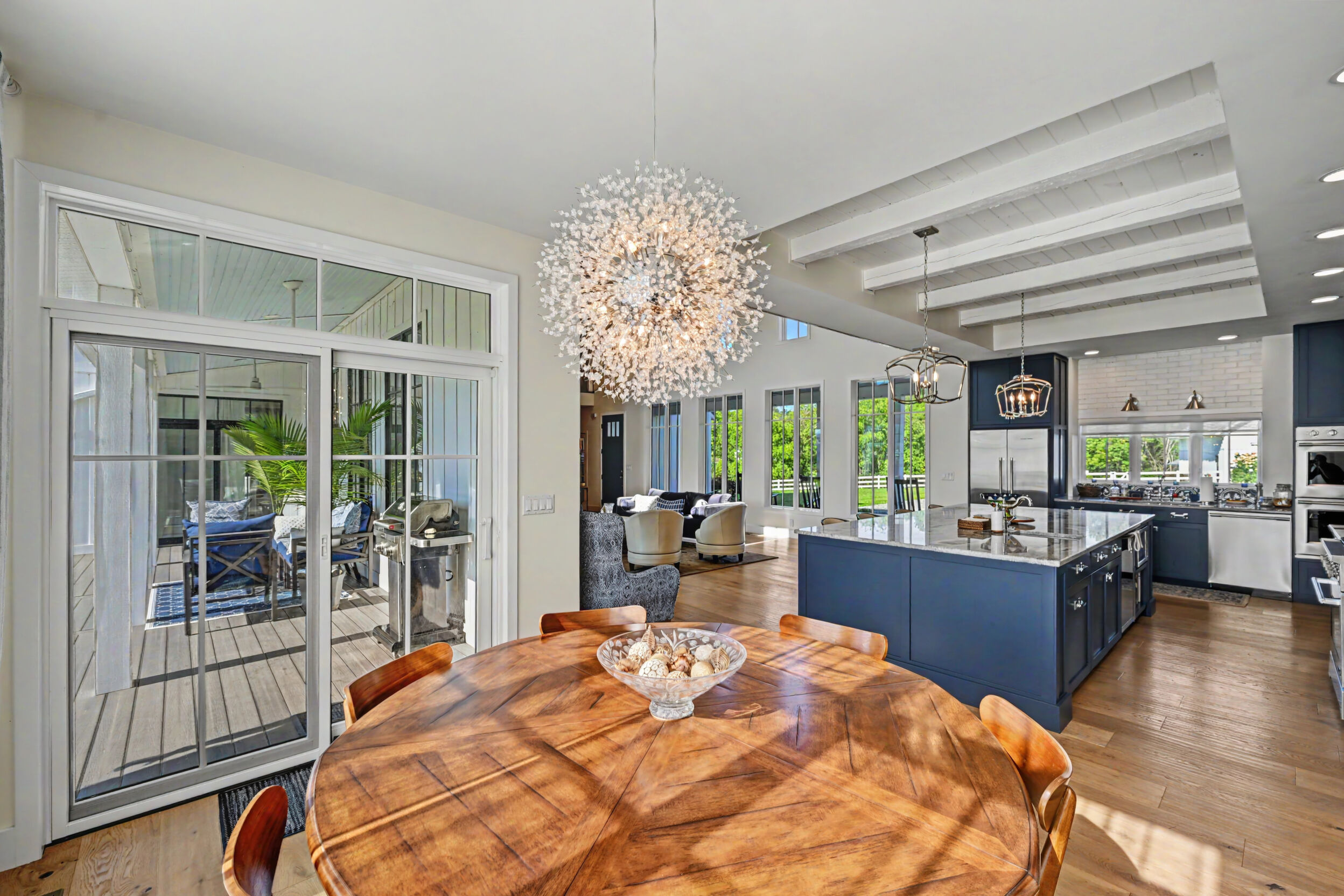 Dining and kitchen from the porch slider