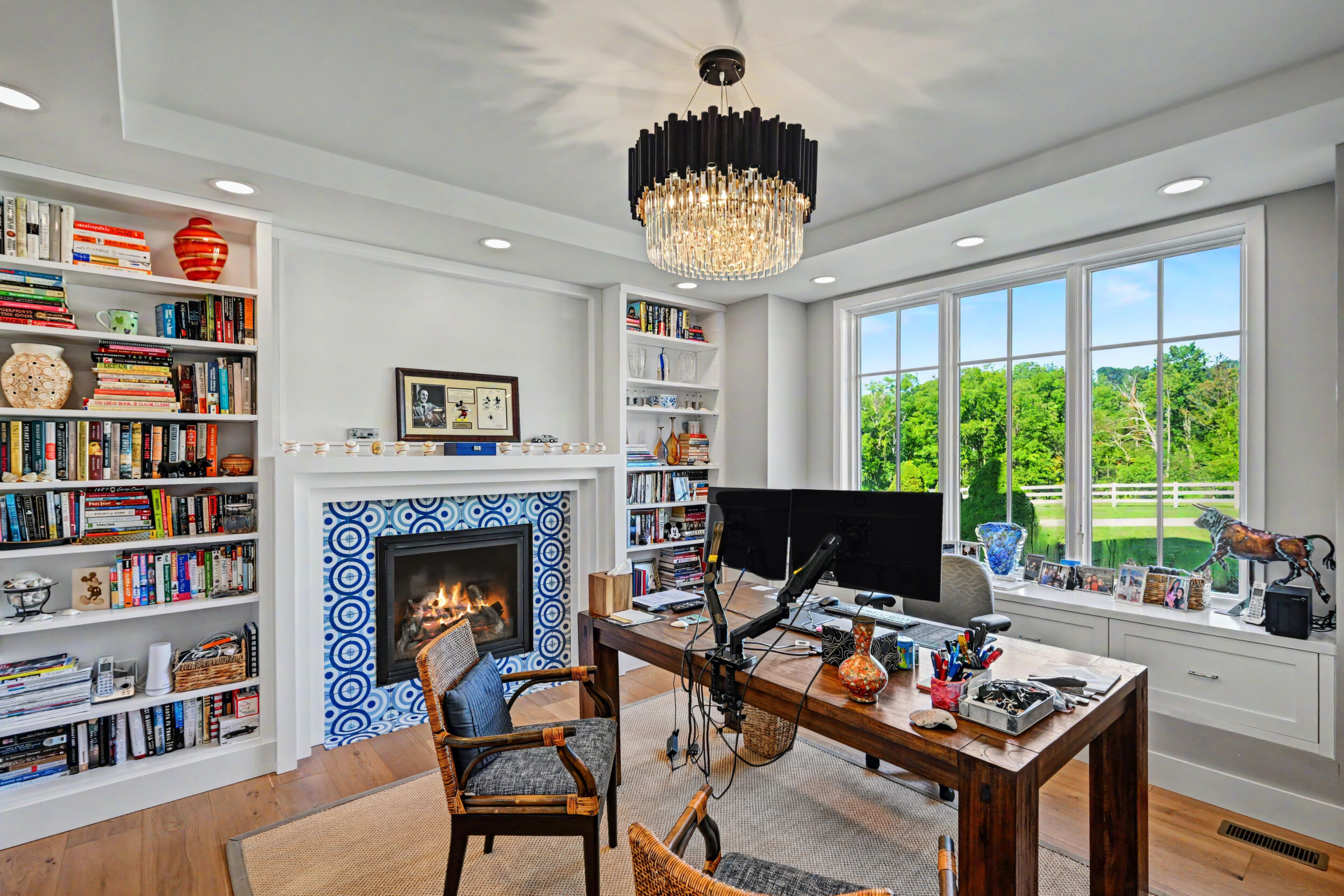 Private study with built-in bookcases