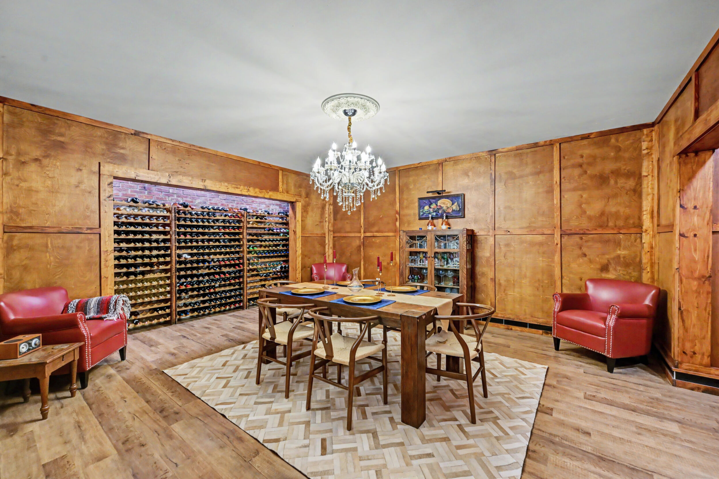 Paneled wine cellar