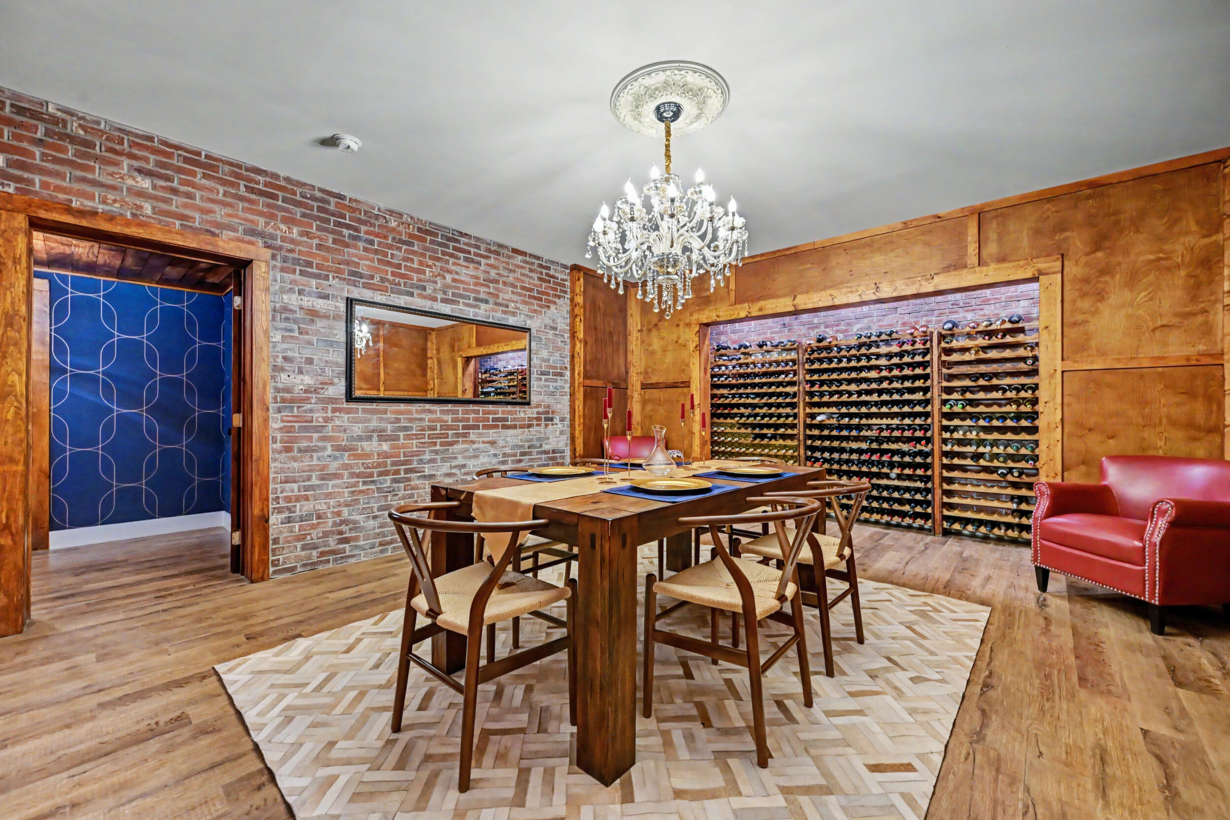 Wine storage and tasting table