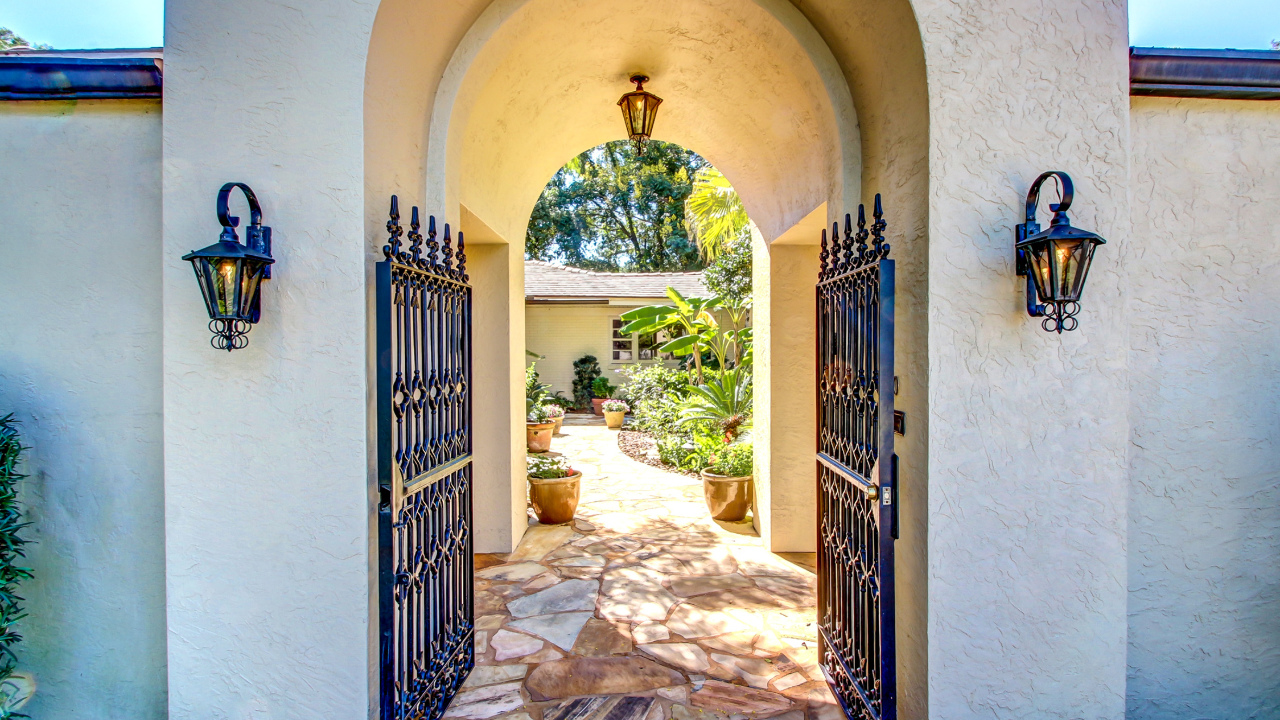 Arched Iron Gate Entranceway