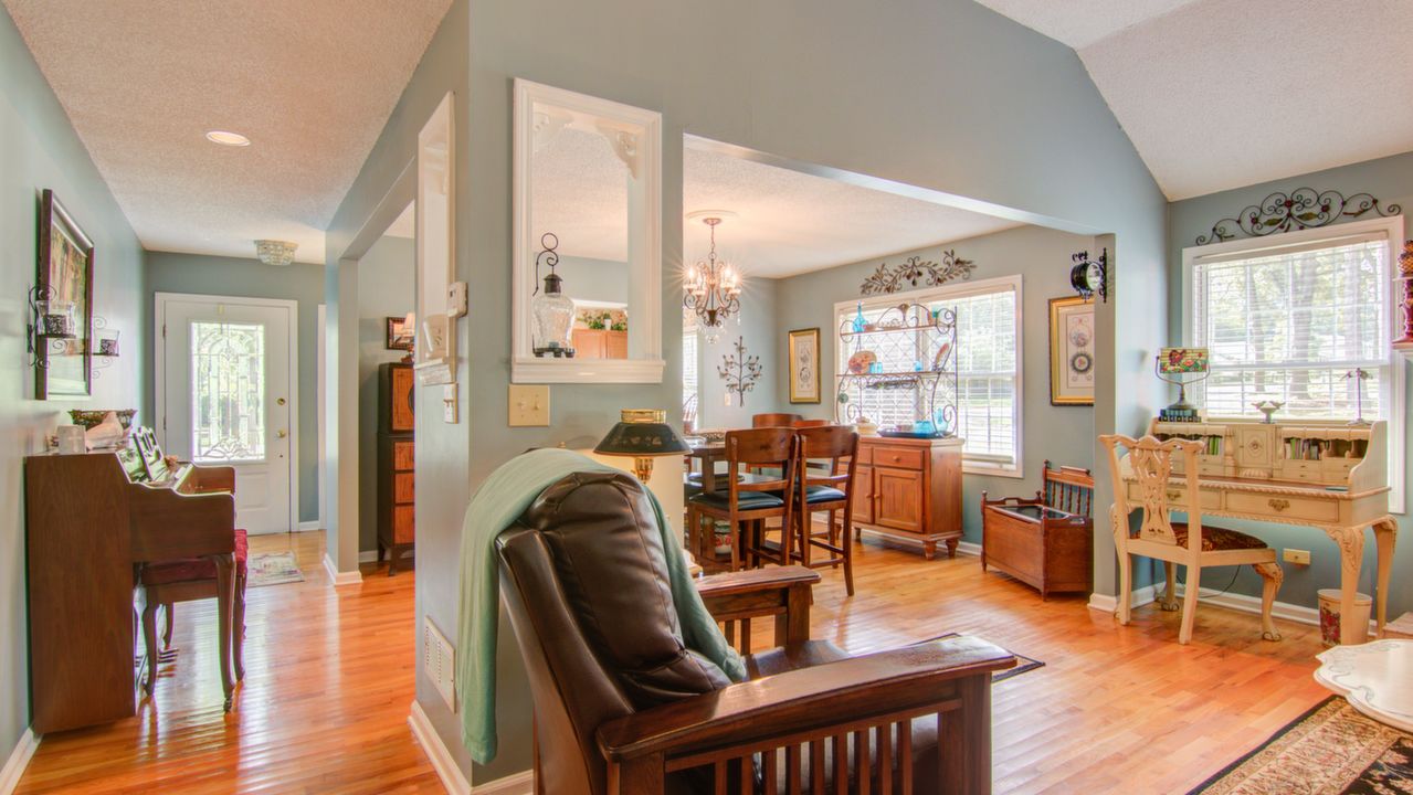 Foyer Hallway, View to Family Area & Dining Area