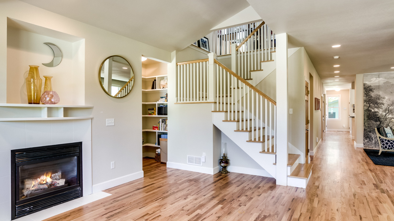 Living Room and Staircase