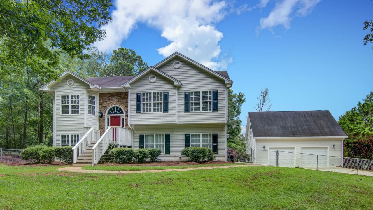 Front of House w/Two Car Detached Garage