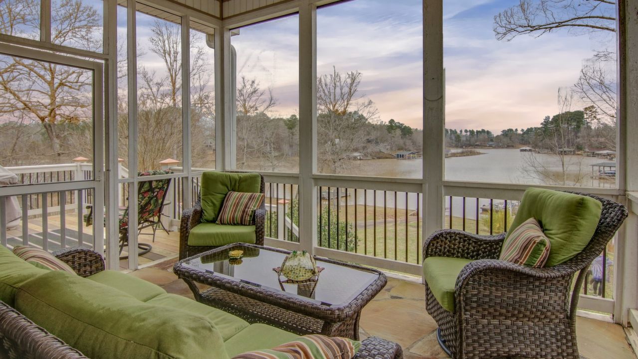 Covered Front Entrance & Screened Porch
