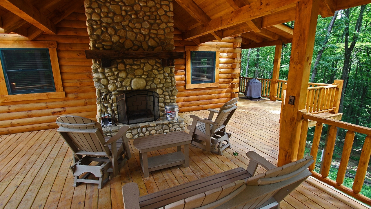 Covered Deck & Outdoor Fireplace
