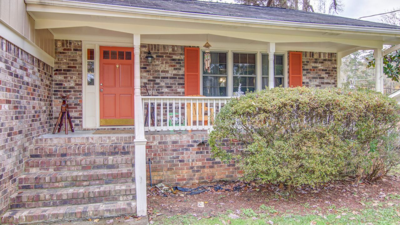 Front Entrance with Rocking Chair Front Porch