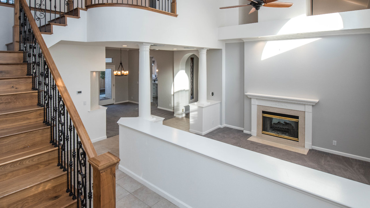 View of stairs and Living Room 