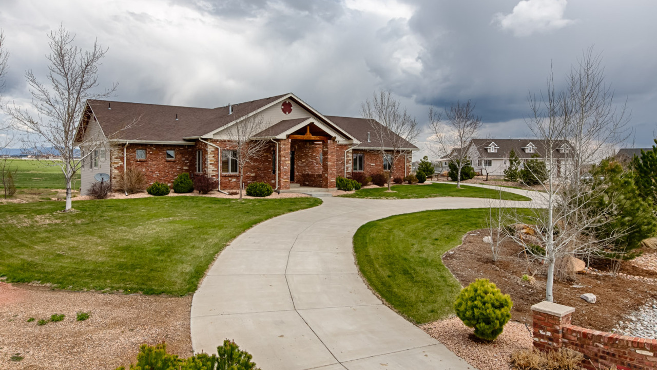 Front Exterior and Circle Driveway