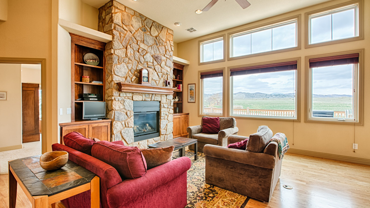 Great Room with Stone Fireplace