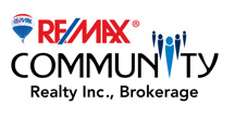 RE/MAX COMMUNITY REALTY INC. Brokerage Logo